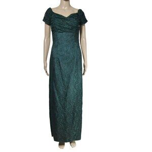 VTG Forest Green S LACE Milkmaid WHIMSIGOTH  Fairy Maxi Prom Homecoming dress